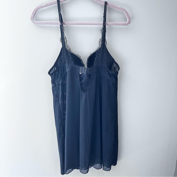 NWOT La Vie En Rose Push Up Lace Mesh Babydoll Slip Women’s Black Size Large - Picture 2 of 9